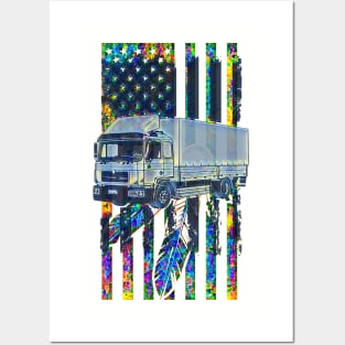 Semi Truck feather flag Posters and Art